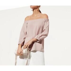 Aritzia Babaton Rodrigo Off the Shoulder Blush Baby Pink Blouse Women's S